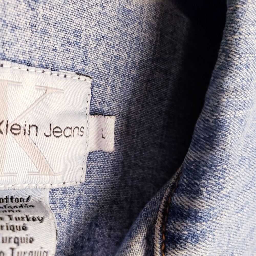 Calvin Klein Jeans Women Denim Jacket Size Large - Picture 6 of 6